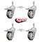Service Caster 4 Inch Gray Polyurethane Swivel 10mm Stem Caster Set with Total Lock Brake SCC-TSTTL20S414-PPUB-M1015-4 - alternate 2